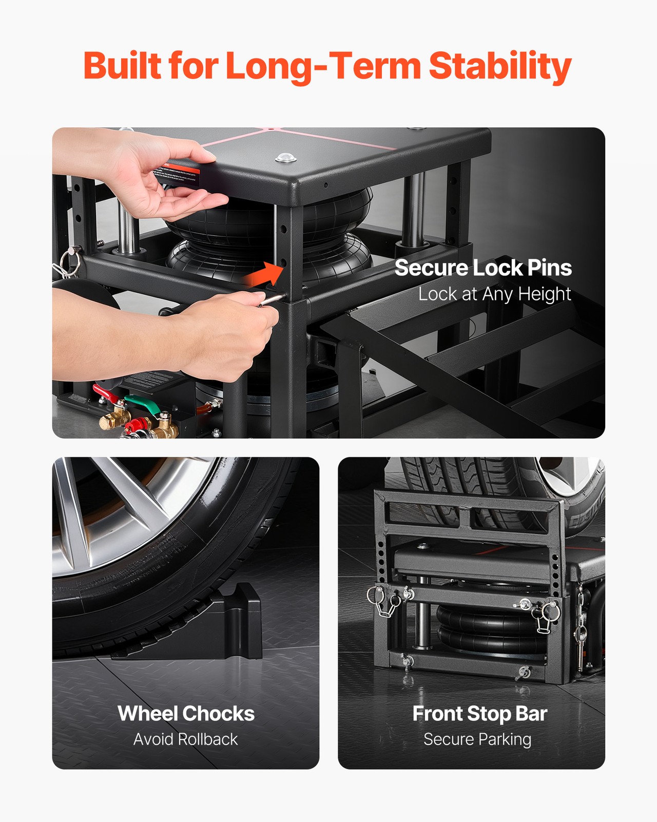 VEVOR 2-Pack Air Portable Car Lifts 11023 lbs Heavy Duty Pneumatic Ramp Jacks