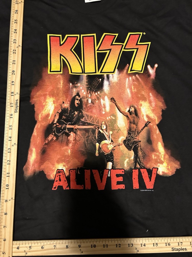 Vintage KISS Alive IV 2000 Era Shirt Size Large Double Sided