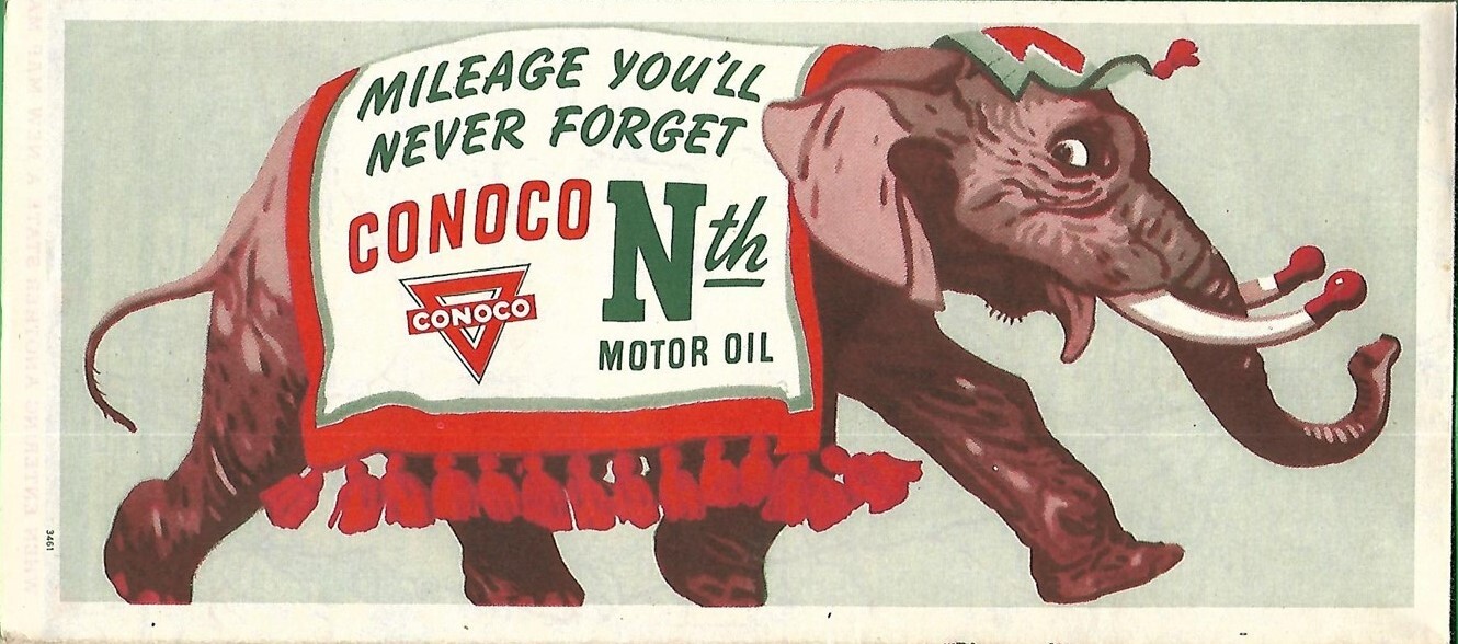 1946 CONOCO Road Map OREGON Columbia River Highway Portland Crater Lake Nat'l Pk