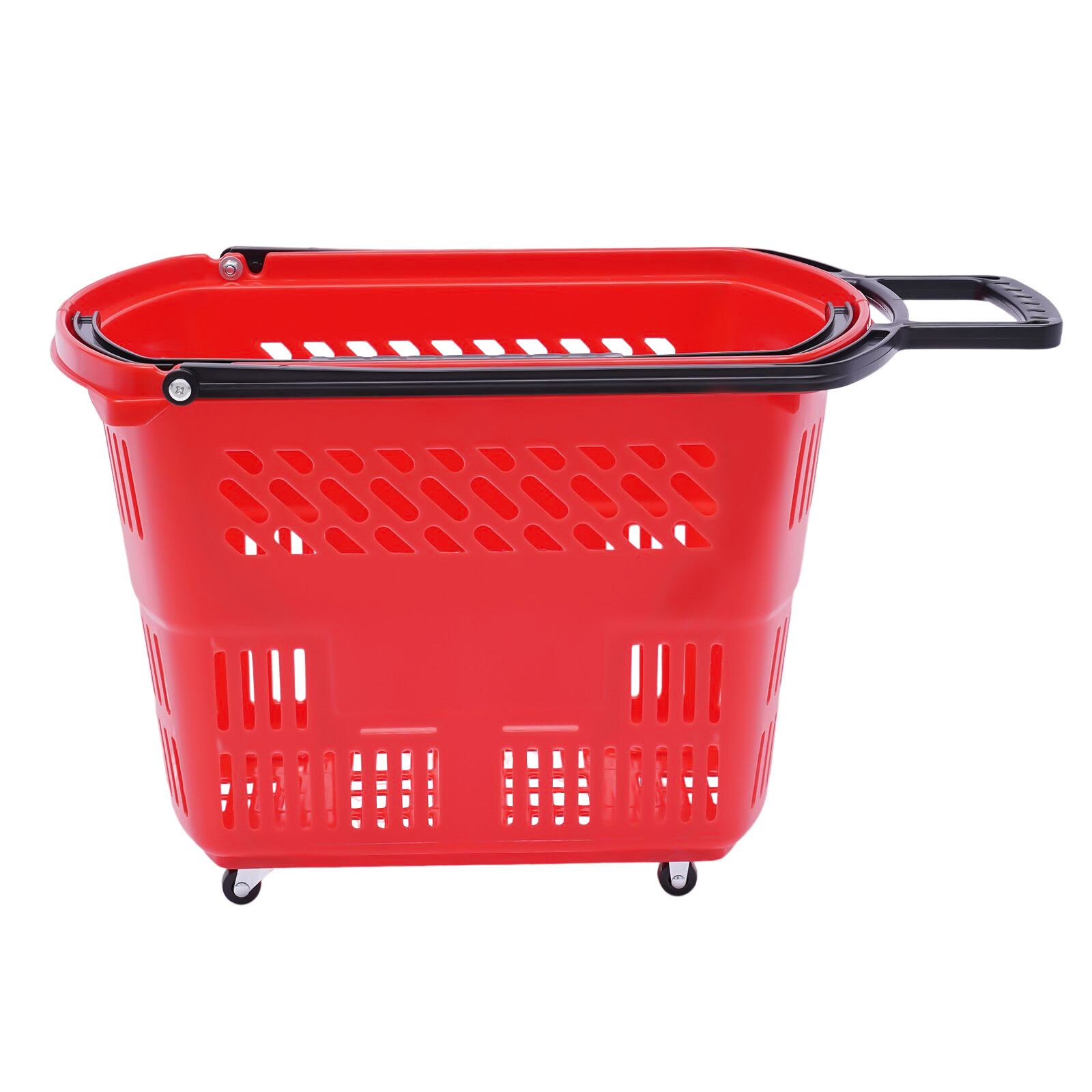 Trolley Rolling Shopping Baskets 6 pcs Plastic 35L with Handles Shopping Carts
