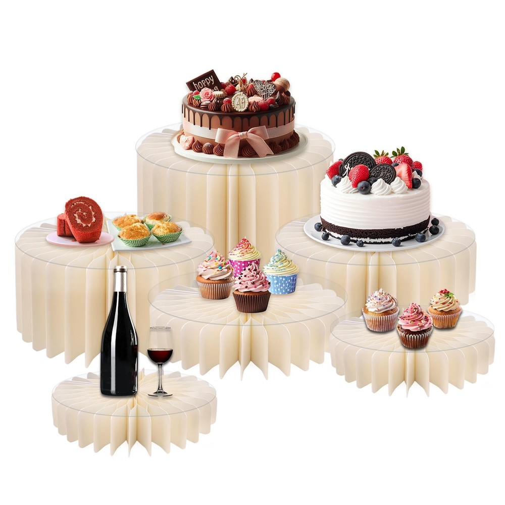 6 Pack Buffet Risers, Acrylic Food Risers for Buffet Table, White Risers for ...