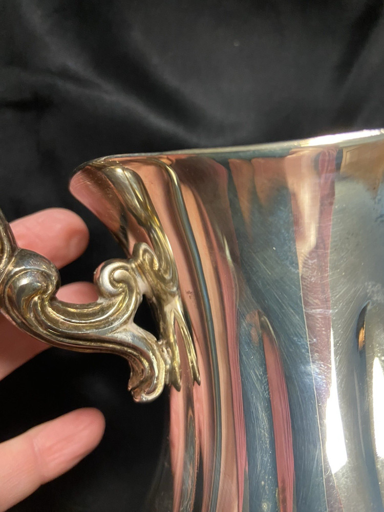 Vintage 80s Sheffield Silver Co Footed Water Pitcher Holloware S8506 9" Tall