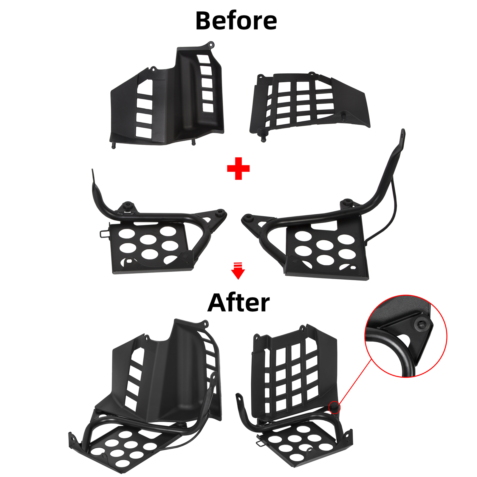 NEW Black Heel Guards footrest For Yamaha Banshee left + right nerf bars Plastic