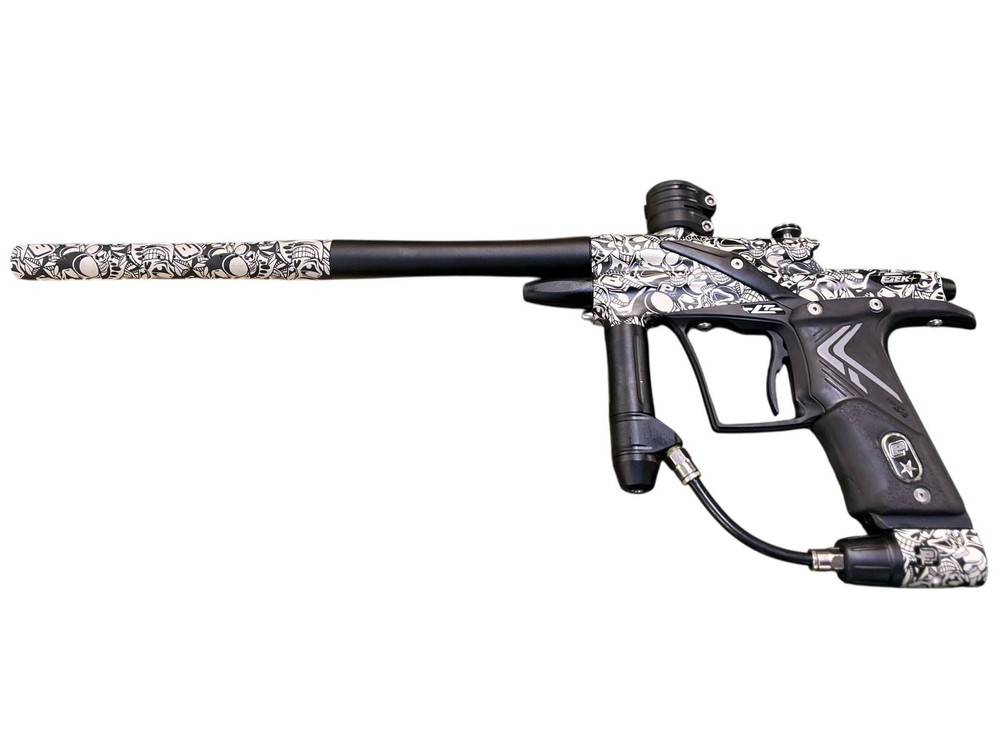 Used Planet Eclipse ETEK 4 LT Paintball Marker w/ Case - Skulls