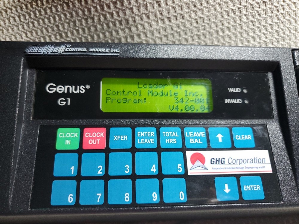 Genus G1 Mark II control module time clock data collection terminal