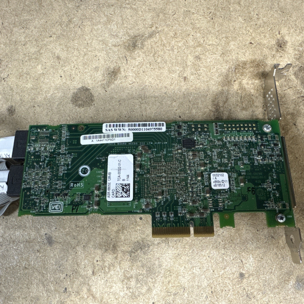 Adaptec ASR 6805 E 128MB RAID Controller Card PCIe SATA/SAS + Cables