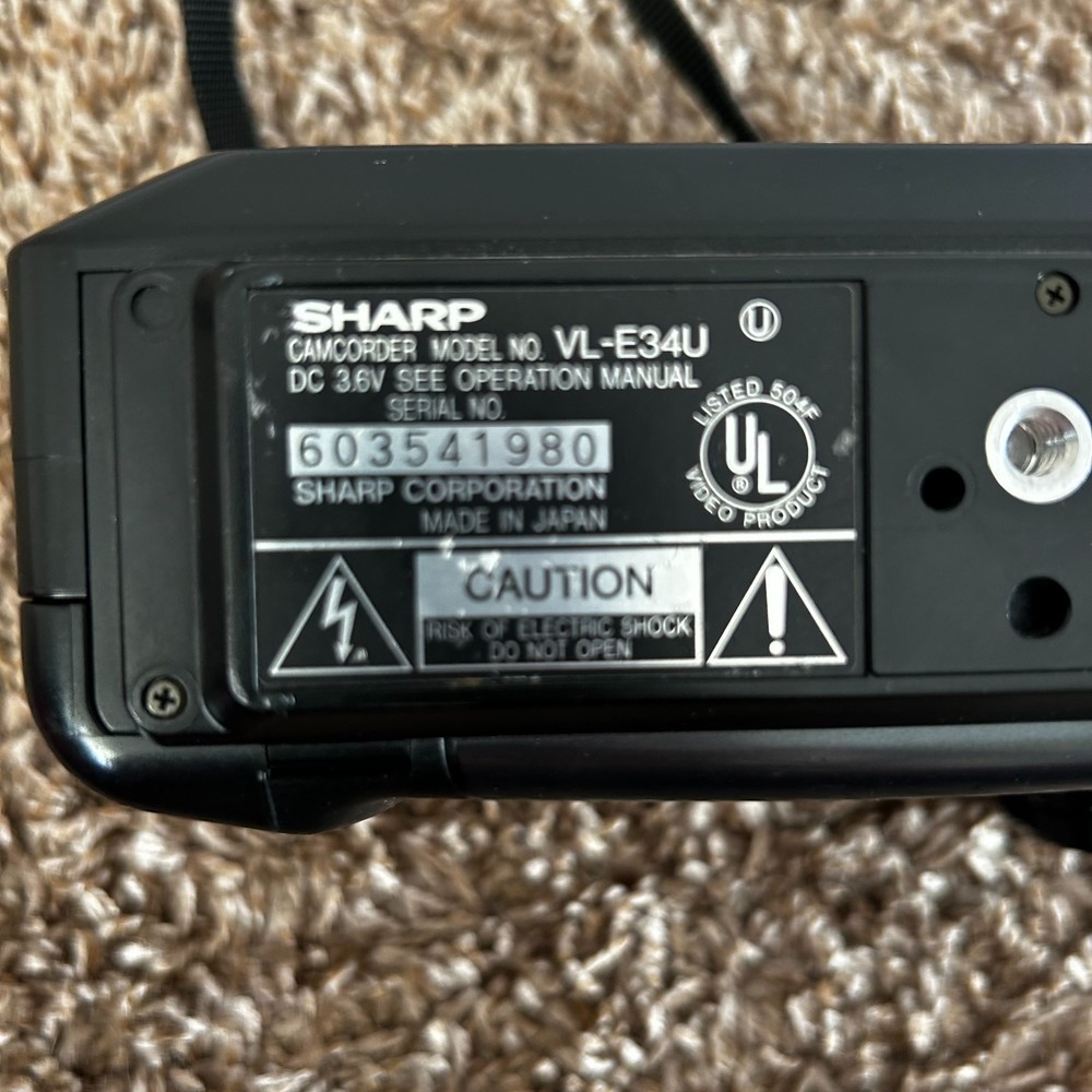 Sharp VL-E34U 8mm Analog Camcorder, UNTESTED Condition