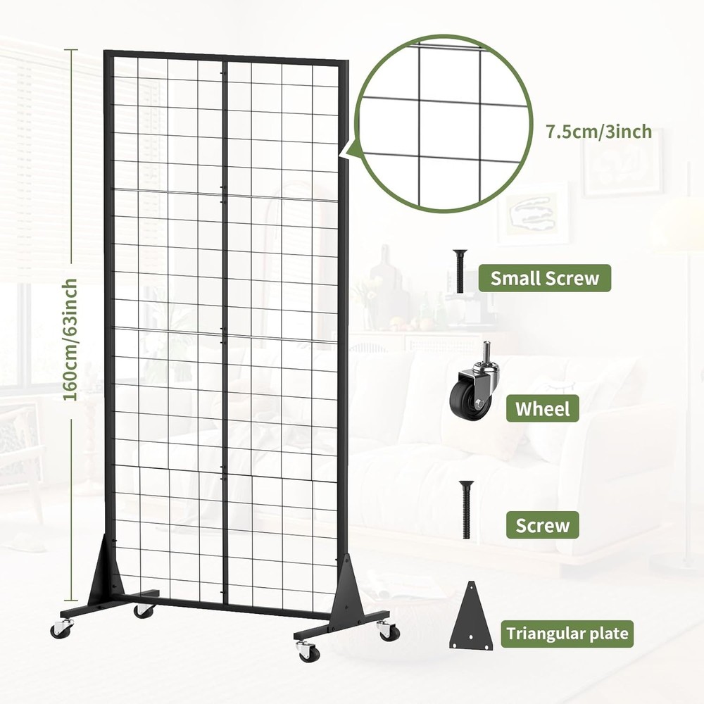 1-Pack Grid Wall Panels, 2' X 5.5' Ft Gridwall Panel Display Stand, Heavy Movabl