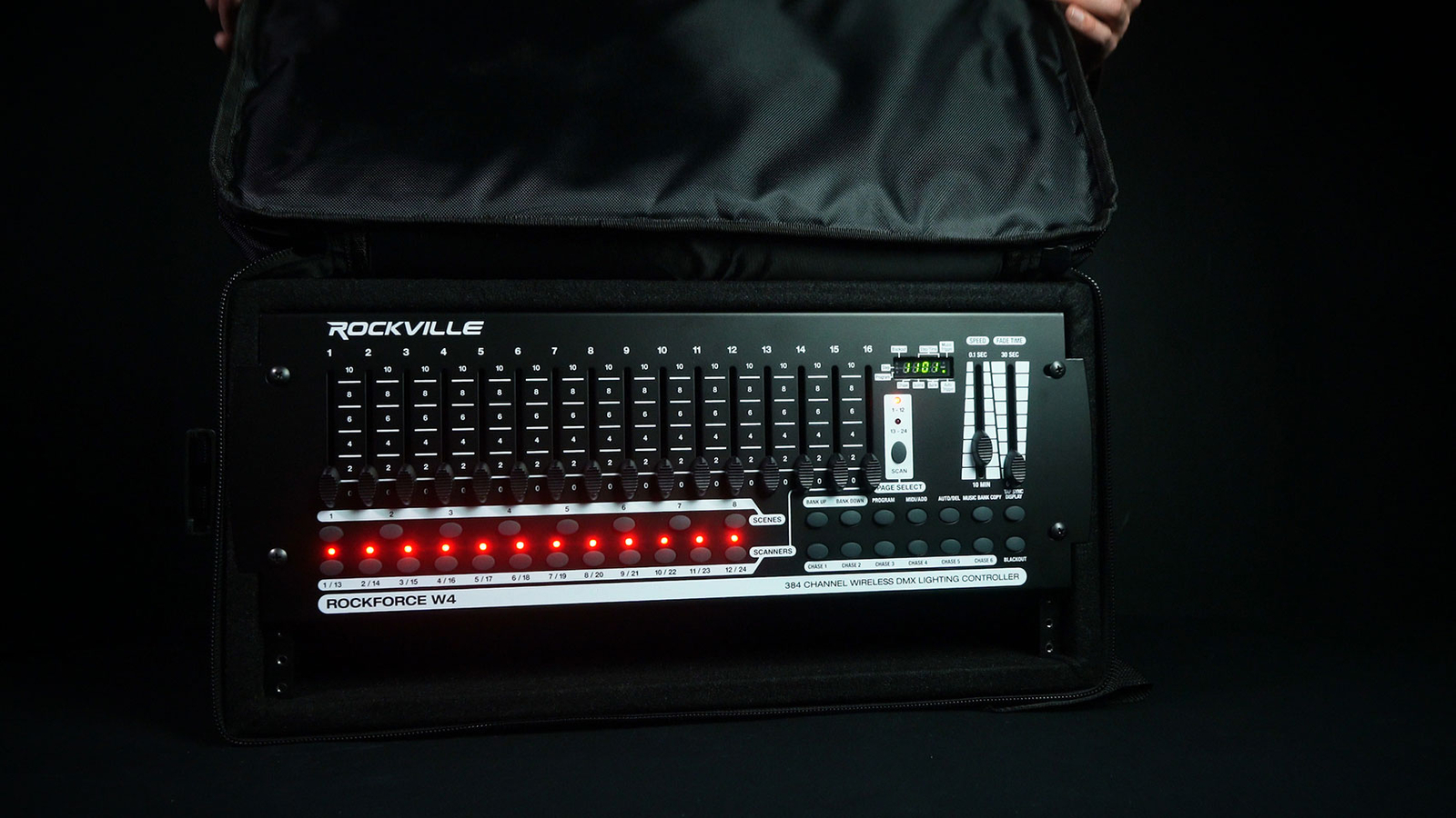 Rockville ROCKFORCE W4 384 Channel Wireless DMX Lighting Light Controller+MIDI