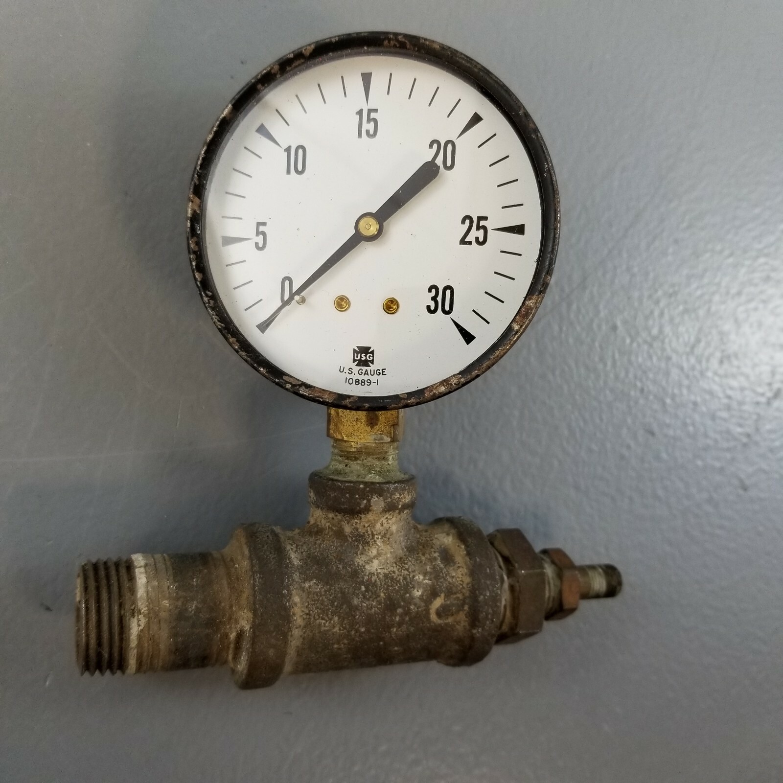 Vintage US Gauge Glass Face Pressure Industrial Decor Hardware 10889-1 Steampunk