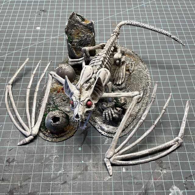 Handpainted Dragon Bone Diorama with Removable Base