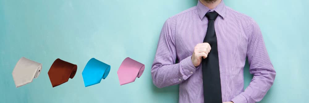 Romario Manzini® Solid Colors Clip on Ties 8" 11" 14" (3 Length and 45 colors)