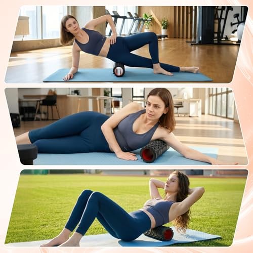 Foam Roller for Deep Tissue Massager, 18" Trigger Point Foam Roller, Black