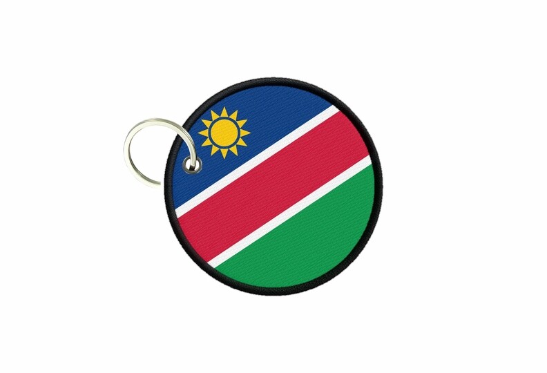 Namibian Flag Keychain Round Badge