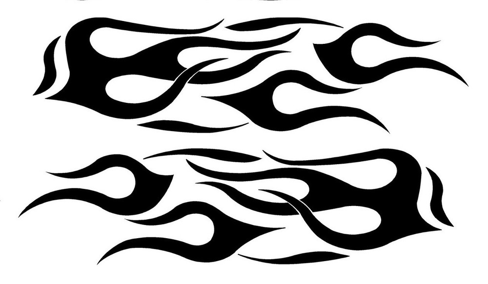 Double Flame Stencil Large Template Airbrush Paint #125