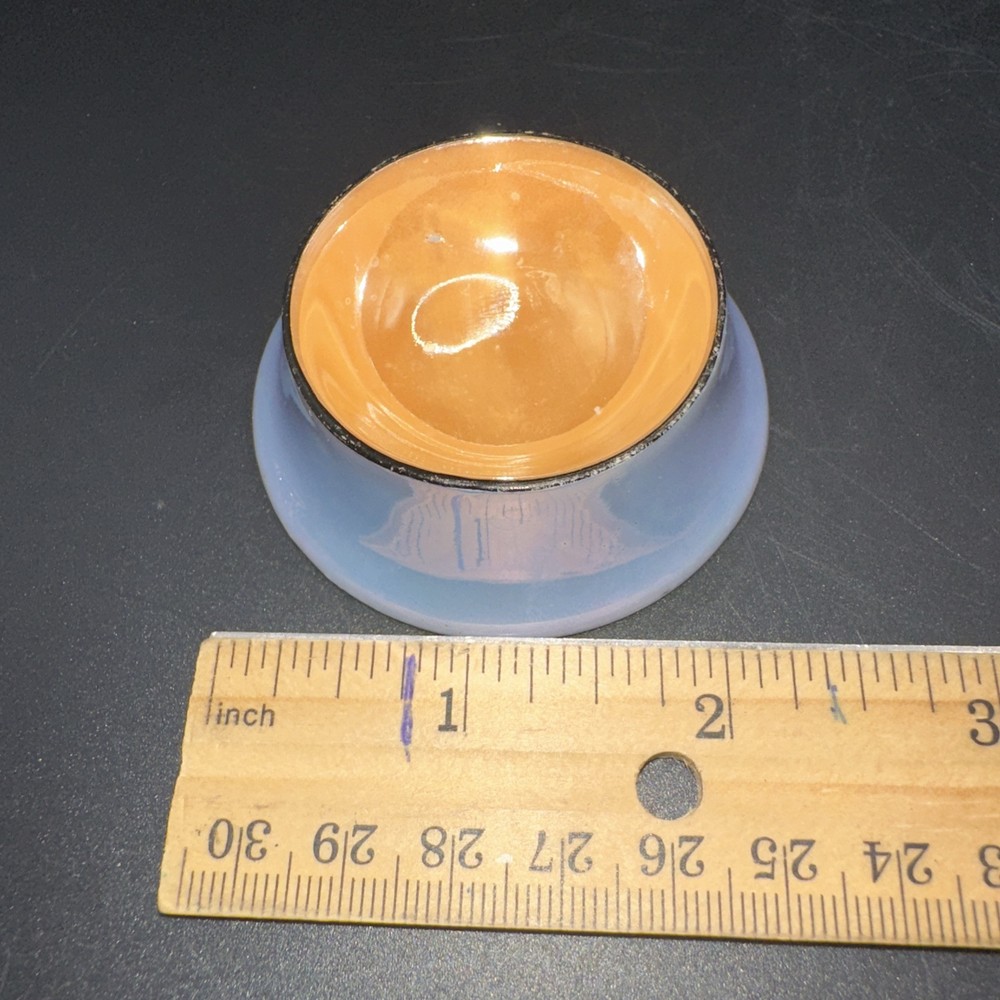 Noritake Pair Blue Peach Lusterware Open Salt Cellars