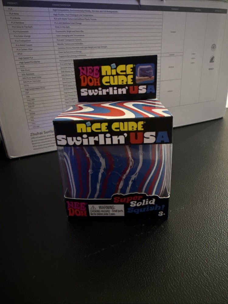NEEDOH Nice Cube Swirlin' USA Super Solid Squish NEW
