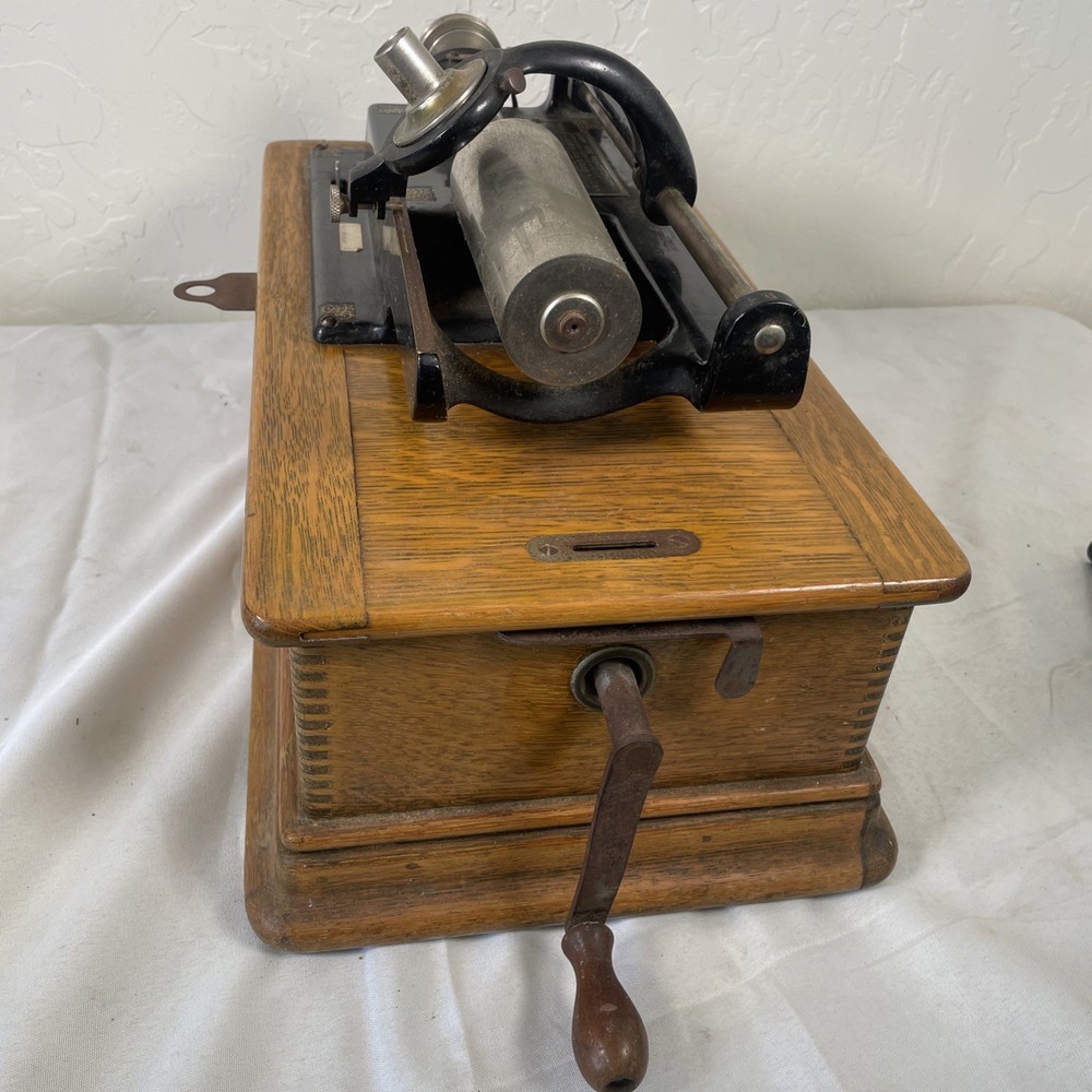 Antique Edison Home Model Cylinder Phonograph Untested