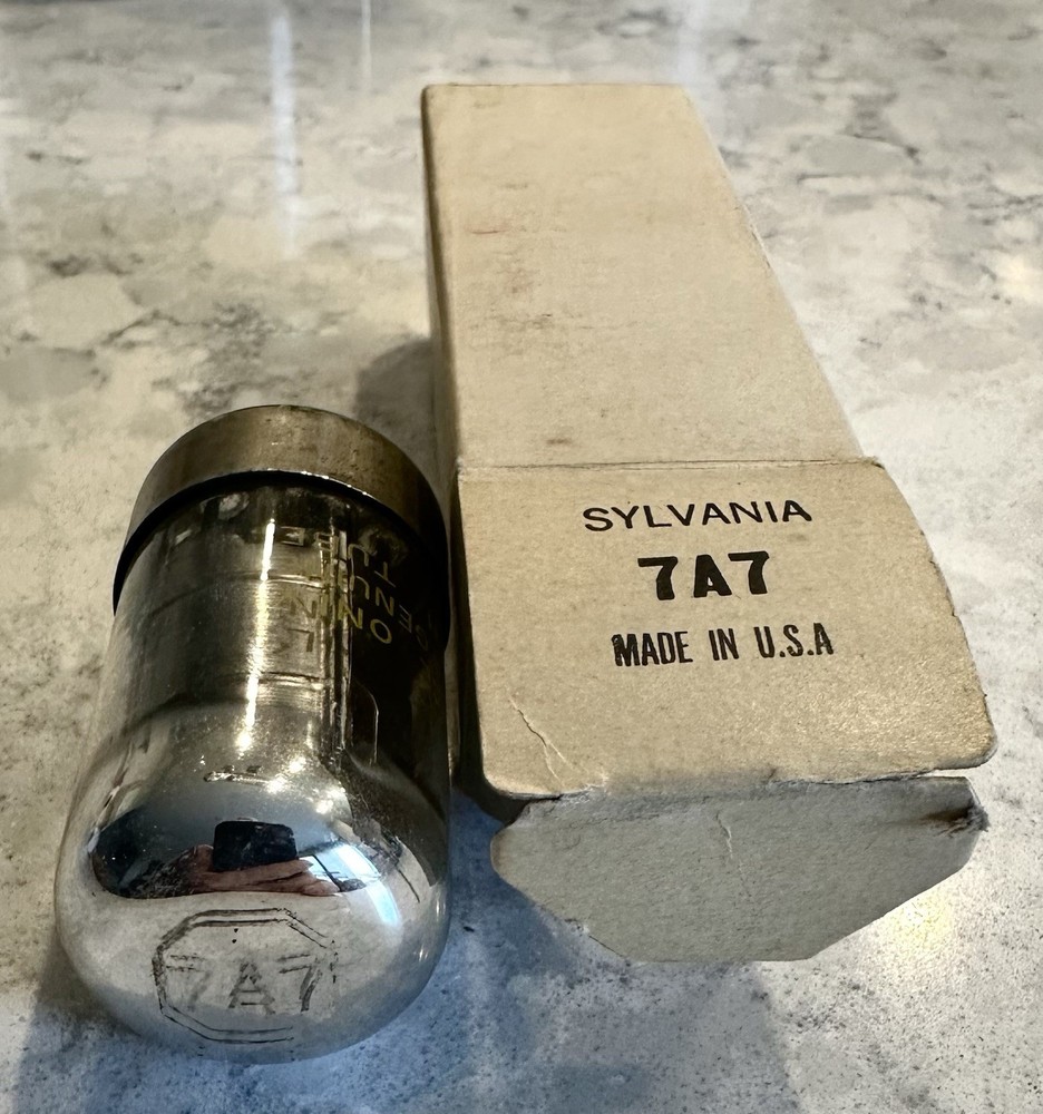 One Zenith 7A7 Vacuum Tube Untested In Sylvania (Military? Issue) Box