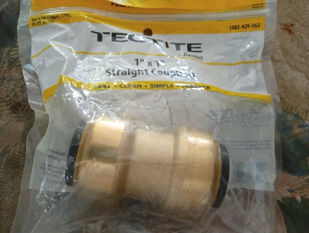6 Tectite 1"X1" Straight Push Fit Couplings
