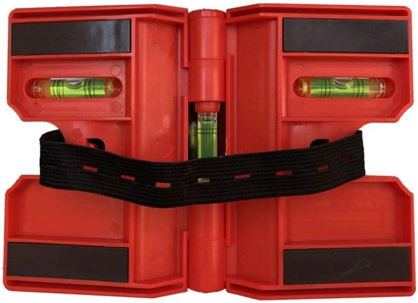 2 Pack Folding Magnetic Post Level for Pipe, and Beams Leveling Red