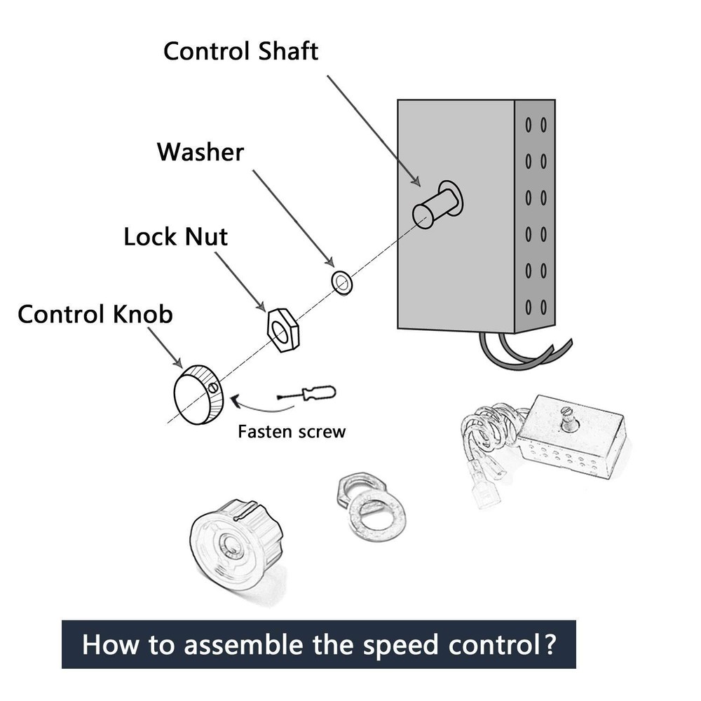 Adjustable Fireplace Stove Blower Fan Speed Control with Rheostat Switch