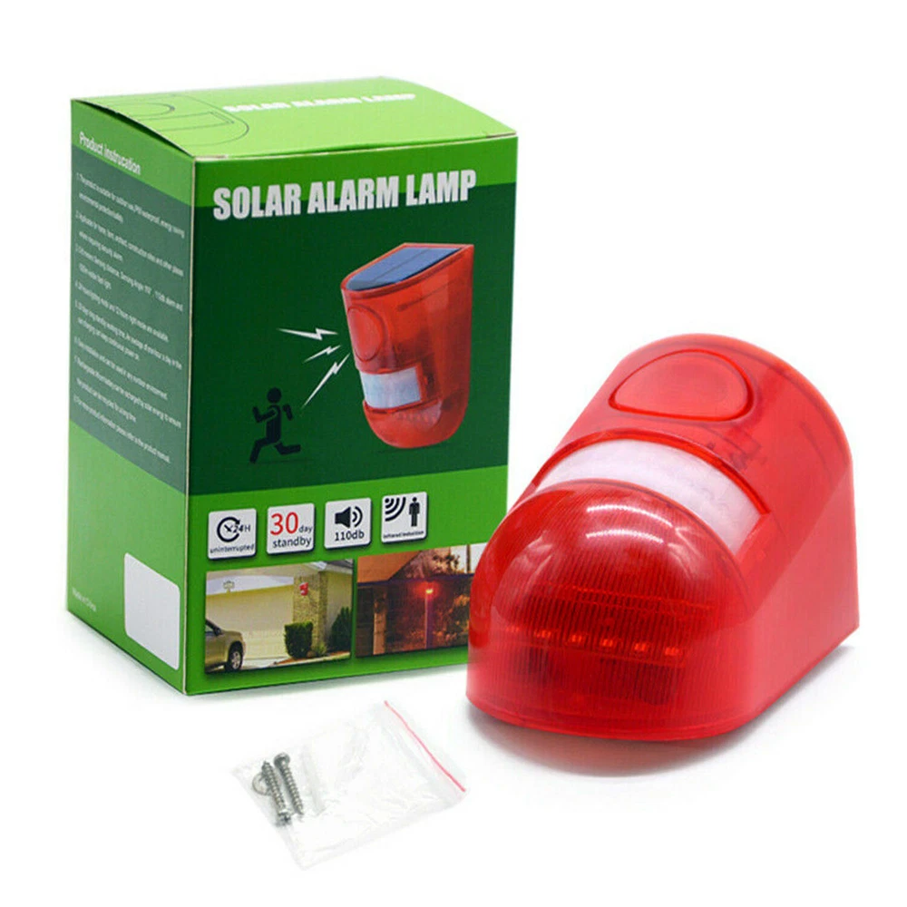 Magic Solar Alarm Warning Satety Anti-Theft Flashing Light Sensor Garden Yard