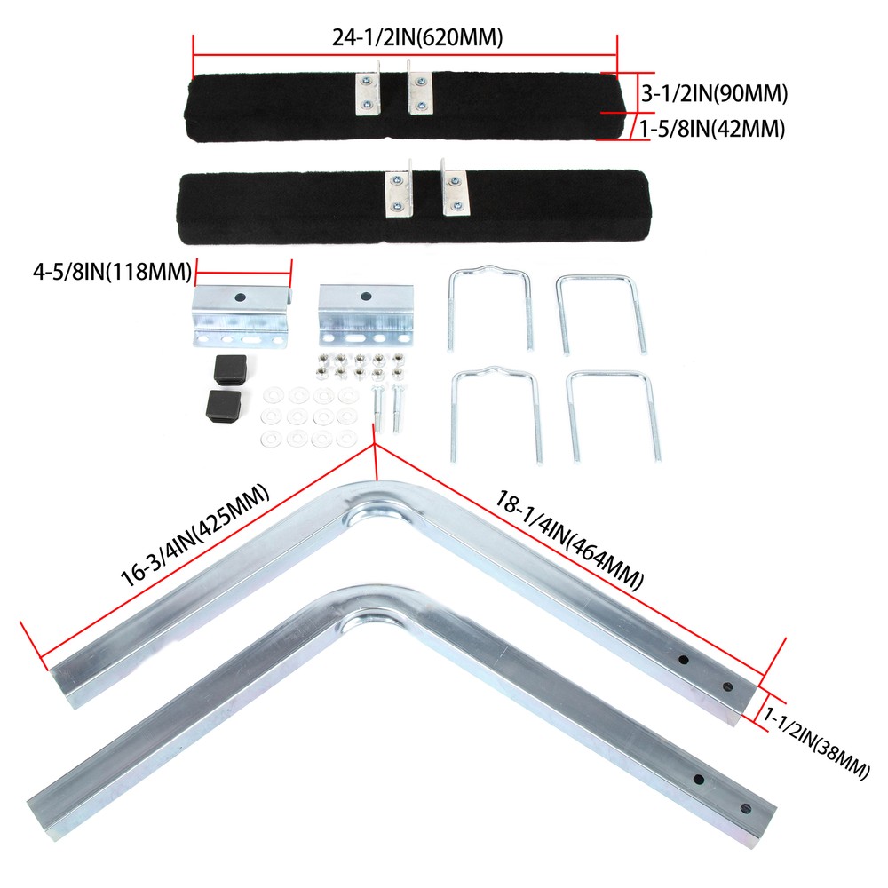 Boat Trailer 2' Side Guide On Bunk Board Carpeted Kit w/ Hardware