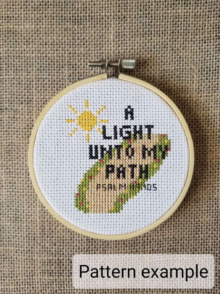 Counted Cross Stitch Light Unto My Path Scripture Pattern
