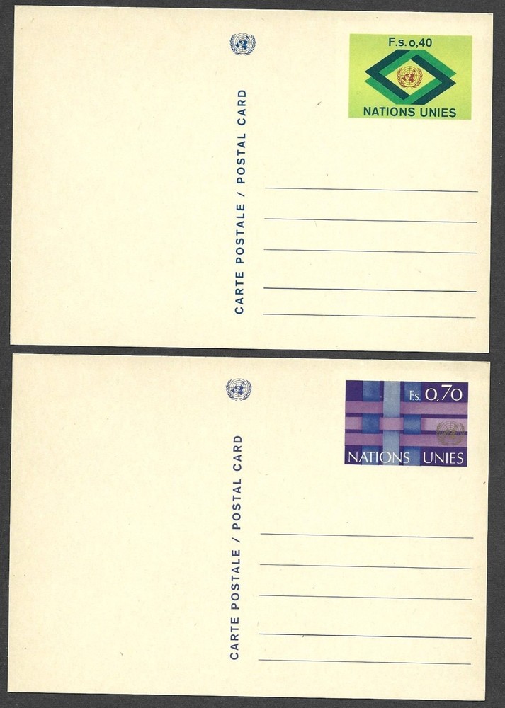 OLD UNITED NATIONS POSTAL CARDS / CARTE POSTALE