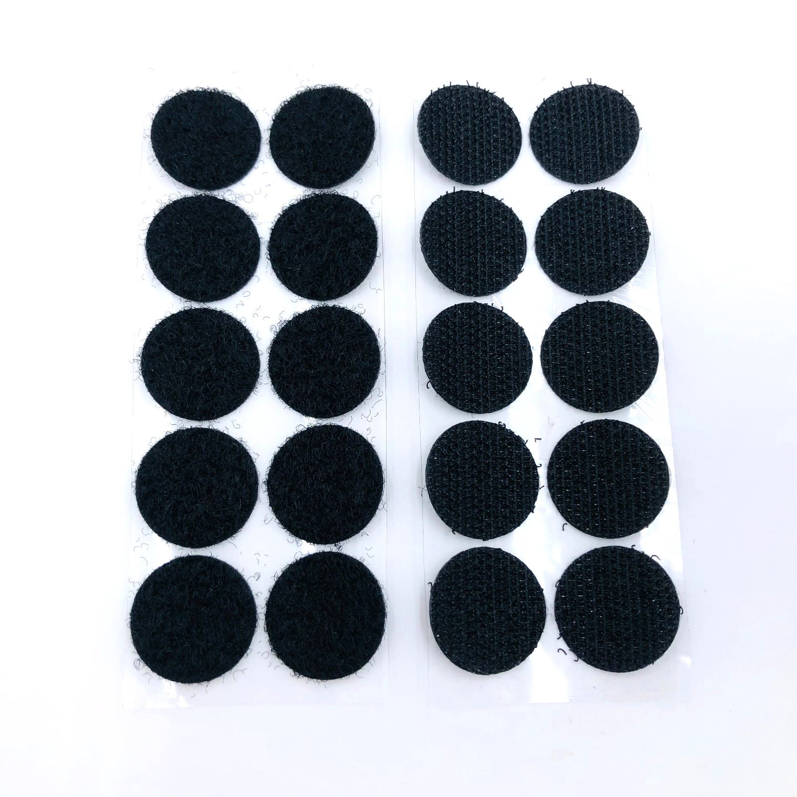 Hook and Loop Self Adhesive Dots Circles 3/4" Inch Diameter 10 Sets Black