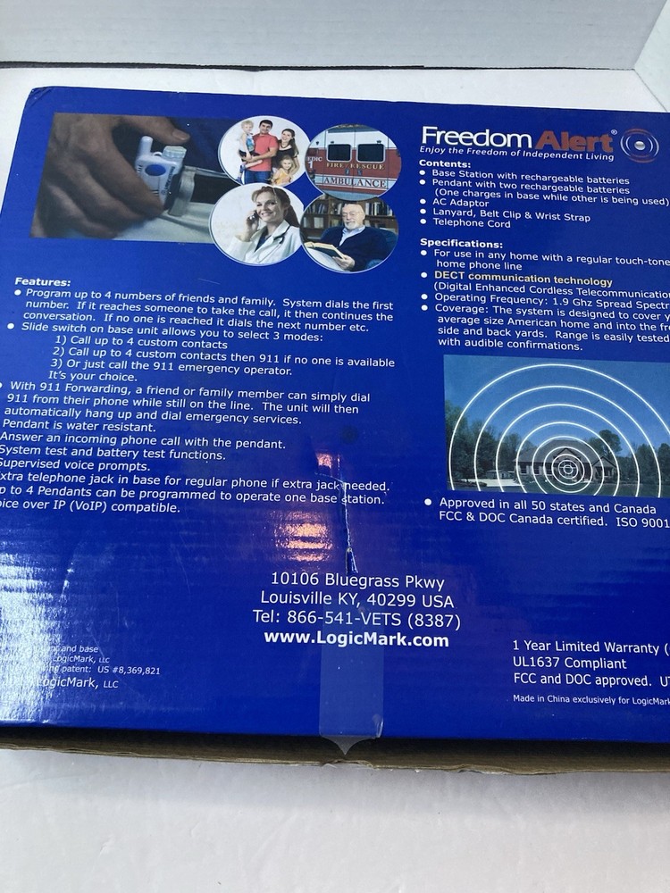 LogicMark 35911 Freedom Alert Emergency System Open box