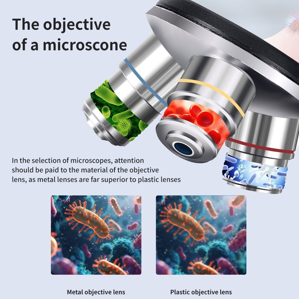 2000X zoom binocular optical microscope with electronic eyepiece, laboratory bin