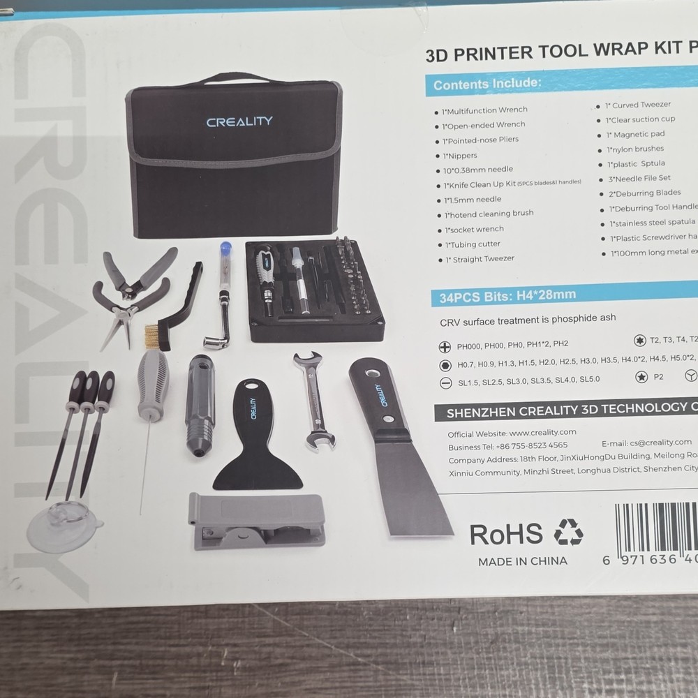 Creality 3D Printer Tool Wrap Kit Pro, 34PCS Bits, Universal Compatible