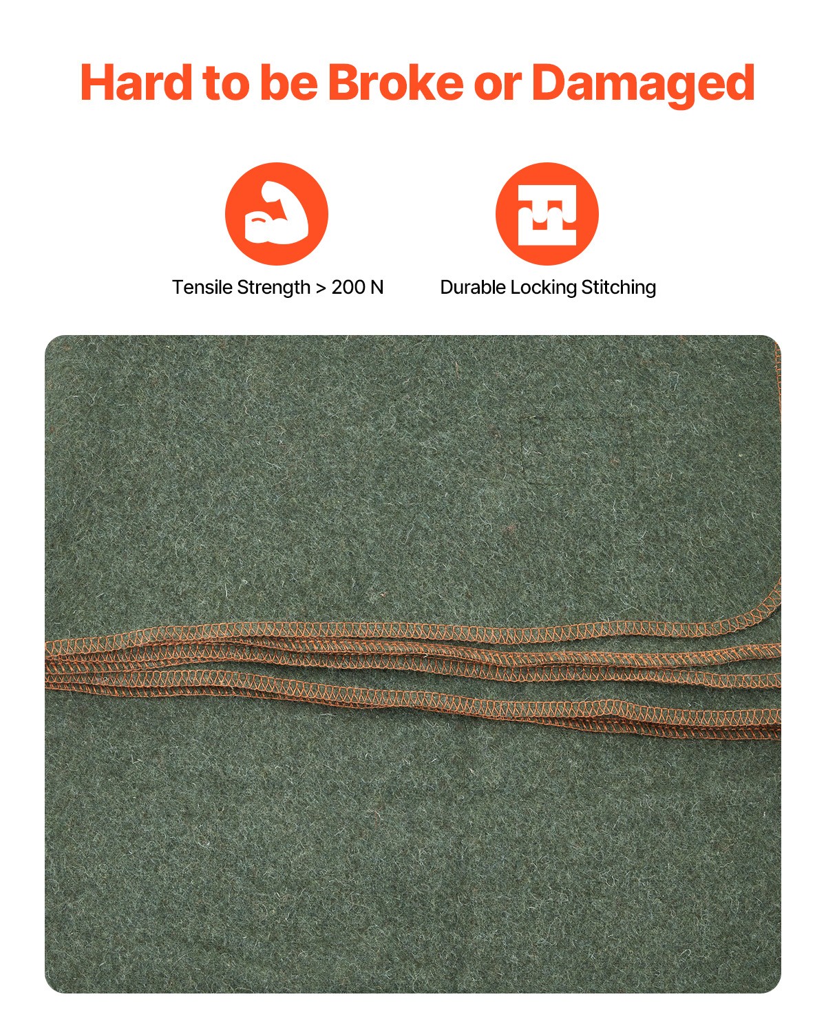 VEVOR Wool Camping Blanket 64" x 88" Warm for Camping Hiking Travel Texture