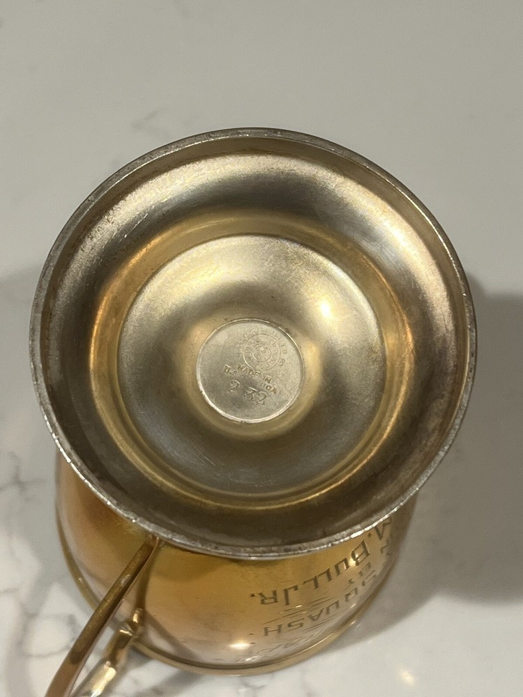 The Heights Casino Class A Squash Gilt Silverplate Wilcox 6 1/2” Trophy 1912