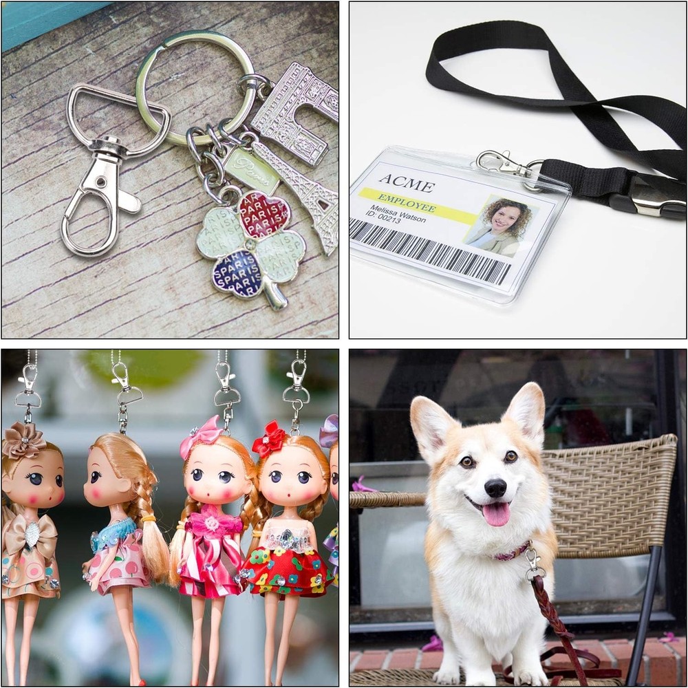 Versatile 50 PCS Lobster Claw Clasp Set - Silver Snap Hooks for Keychains & More