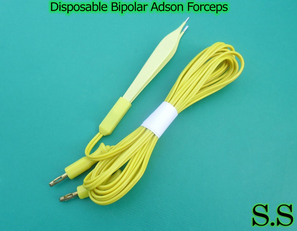 Disposable Bipolar Adson Forceps 4.75''Yellow Electrosurgical Instruments,EL-032