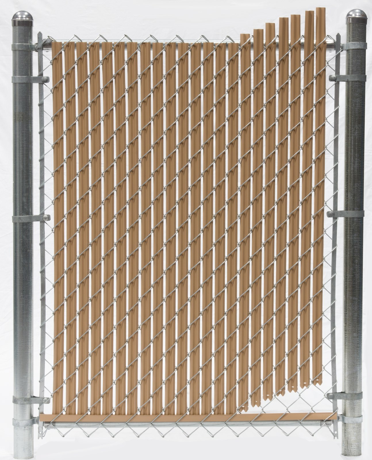 6 ft High Beige Wave Slat™ Single Wall Privacy Chain Link Fence Slats