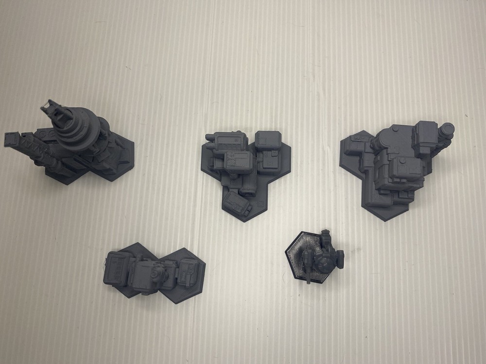 Mining Settlement x4 buildings, Tabletop Terrain Battletech (6mm)