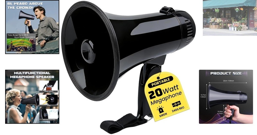 Lightweight Portable Megaphone with Volume Control & Voice Recording Function