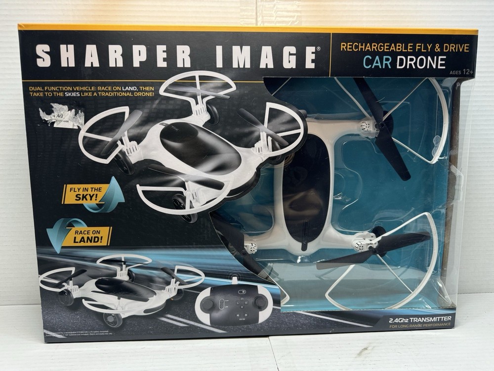 Sharper Image Fly Or Drive Drone. Rechargeable Dual Function Vehicle