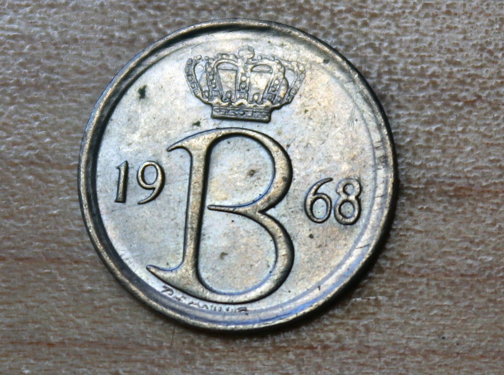1968 Belgium 25 Centimes Dutch text