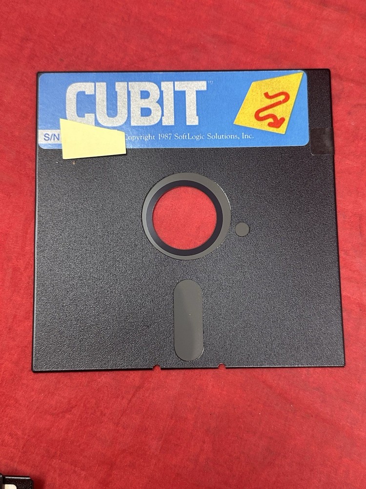 Vintage SoftLogic Cubit File Compressing Software 5.25" Disk 1987 PC Computer
