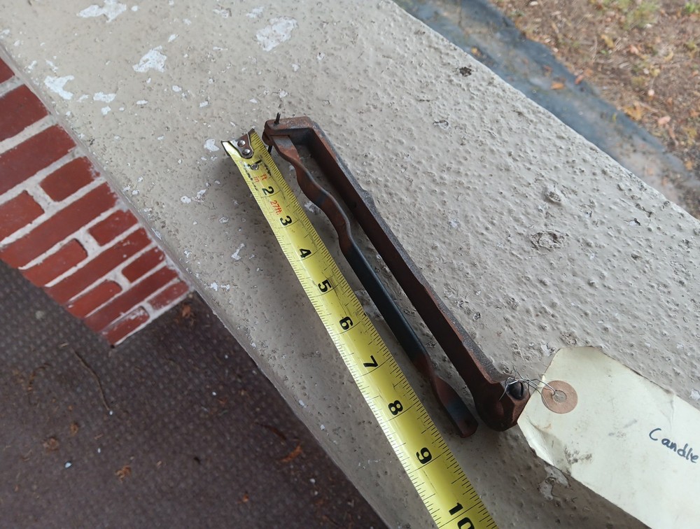 VINTAGE CANDLE MOLD TOOL HANDLE WROUGHT IRON