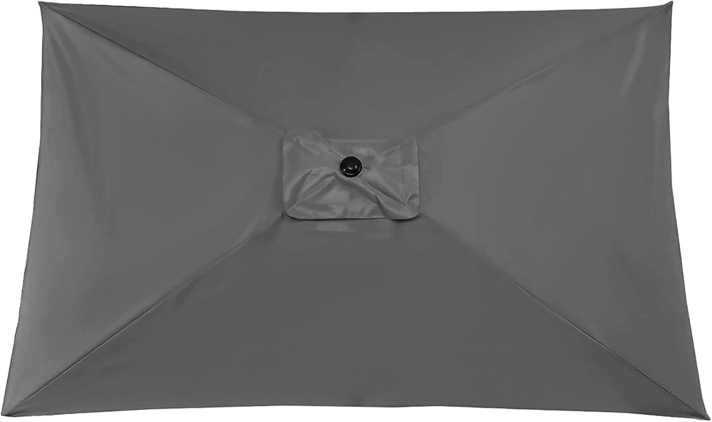 Elegant Grey Rectangular Umbrella Canopy Replacement 6 Ribs - Fade Resistant