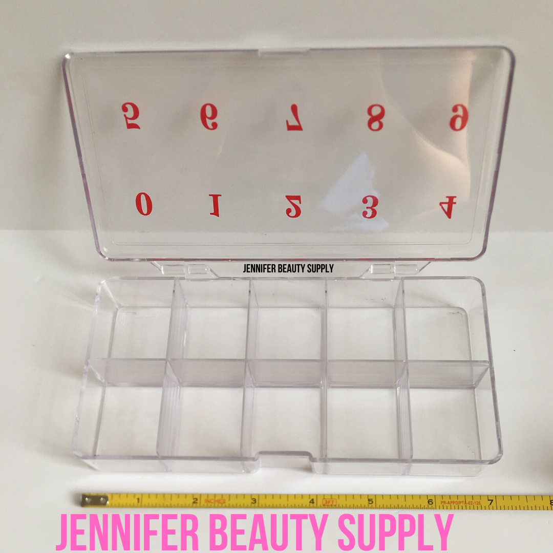 Plastic Storage Box Case Nail Art False Tips Gems 10cells Makeup Empty Container