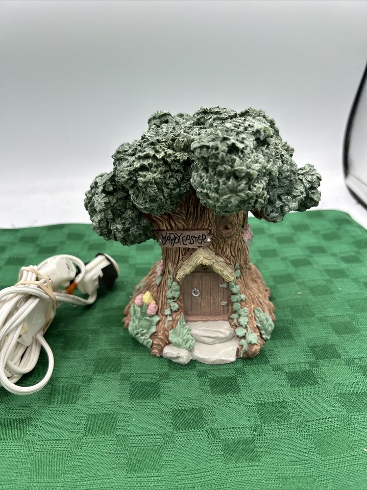 Lighted Tree House "Happy Easter" Collectible Night Light