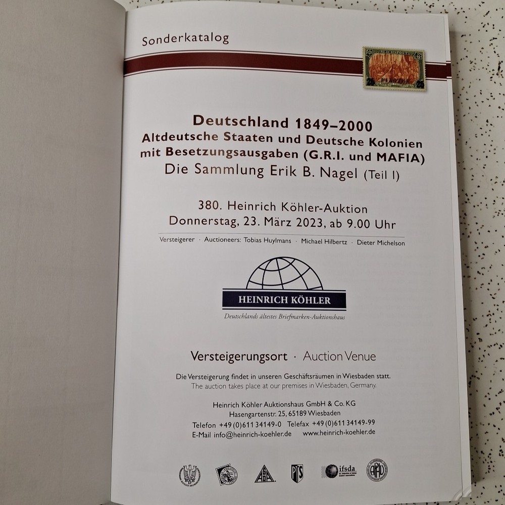 Heinrich Kohler-Auktion 380 Deuschland 1849-2000 March 2023 German