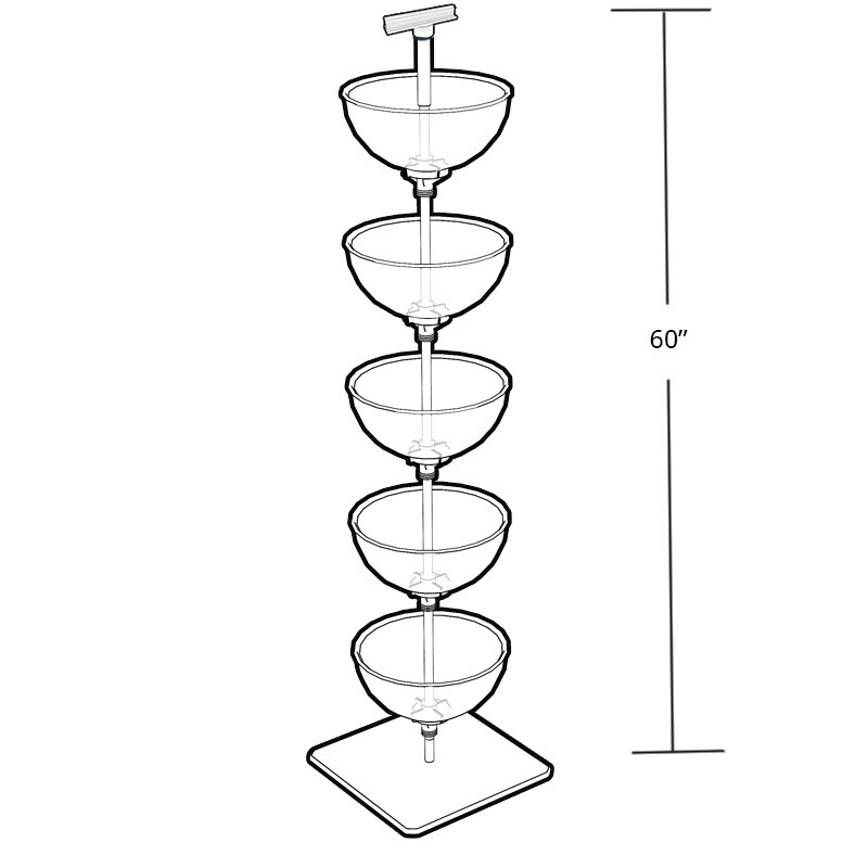 Azar Displays Five-Tiered 12" Bowl Floor Display